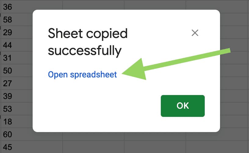 Select open the new sheet to Download a Single Tab in Google Sheets